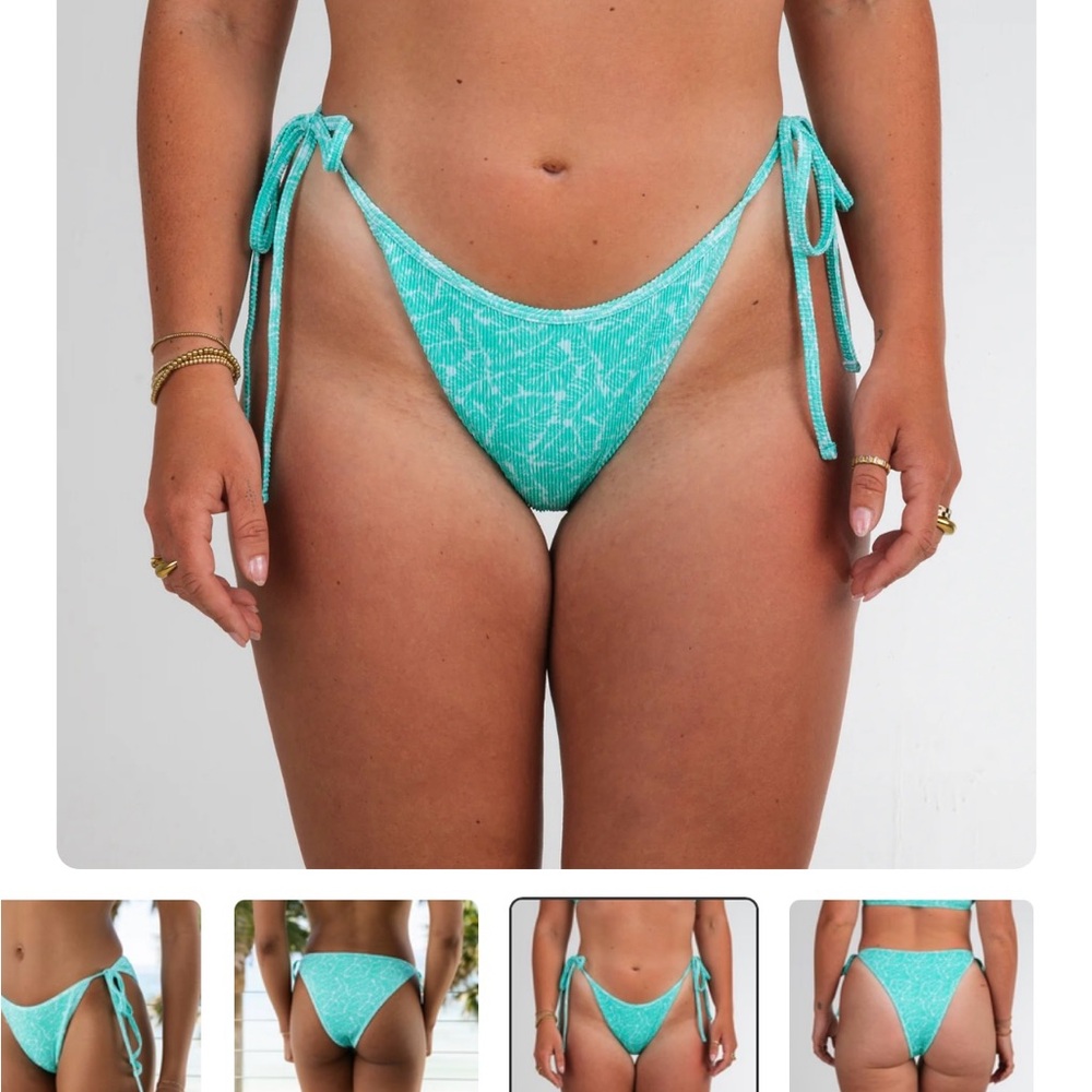 Honey Swim Drift Ribbed String Bottom - Picture 2 of 9